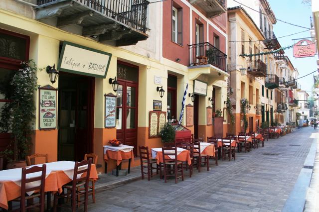 Nafplio - The 'avenue' of tavernas above Syntagma square
